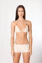 Tyla Beaded Top - Dune ONDRA